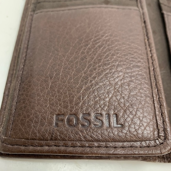 FOSSIL Genuine Leather Wallet Tri-Fold Suede Cards - Picture 16 of 16